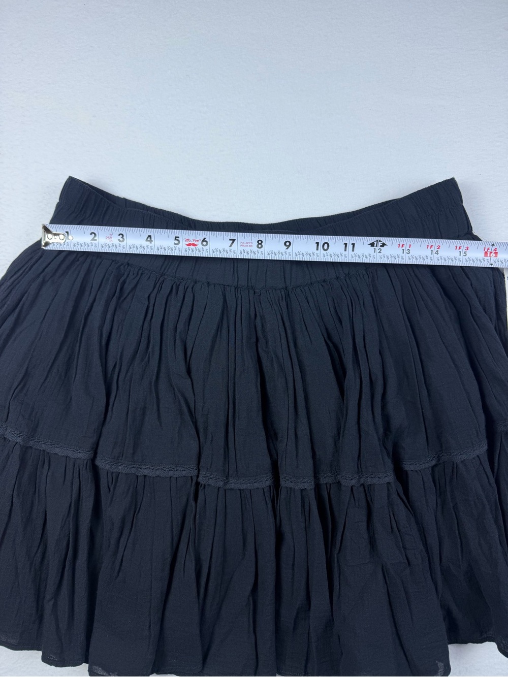 Treasure & Bond NWT Black Tiered Ruffle Cotton Mini Skirt Size Large L $55 - Picture 5 of 9